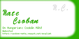 mate csoban business card